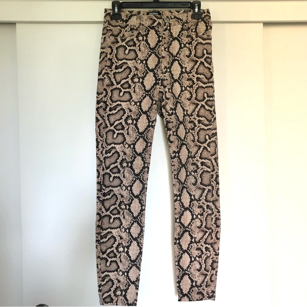 Zara snakeskin print jeans
